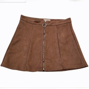 Altar'd State Faux Suede Mini Skirt with Zipper-size Medium